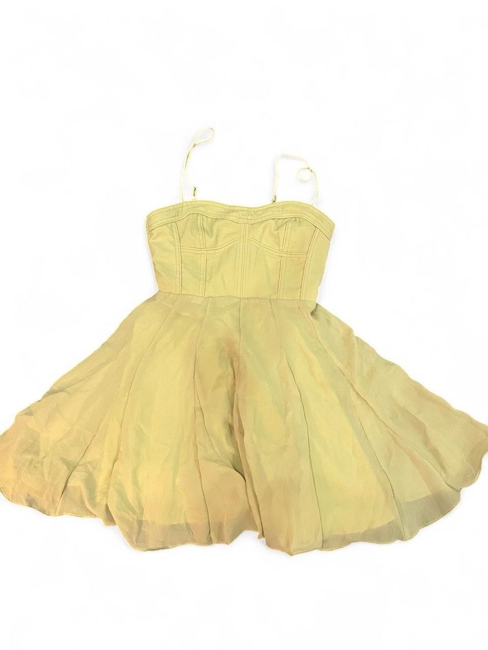 Mustard Seed Pale Greenish Yellow Fit-and-Flare Cocktail Dress